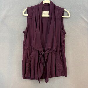 Altar'd State Women Plum‎ Open Sleeveless Cardigan Size Large Layering Piece